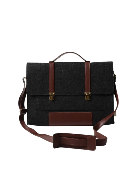 Eco-felt & Vegan Leather Laptop Bag