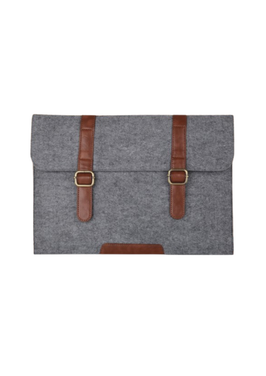 Eco-felt & Vegan Leather Laptop Sleeve