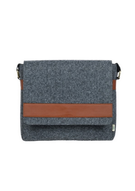 Eco-felt & Vegan Leather Shoulder Bag